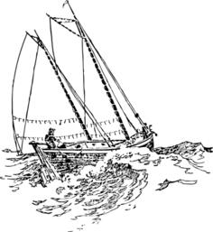 Pink boat at sea vector image