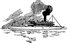 Vector clip art of steam ship