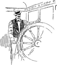 Steamboat sailor vector image