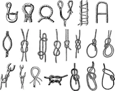 Selection of marine seizings vector clip art