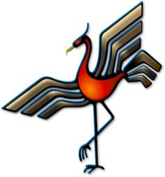 Color bird emblem vector image