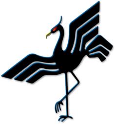 Black bird emblem vector image
