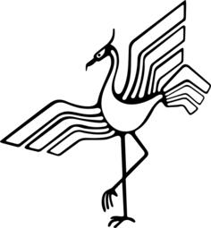 Bird black and white emblem vector image
