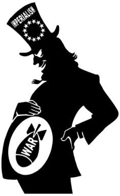 EU Imperialism means war vector illustration