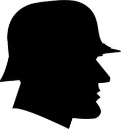 Silhouette vector clip art of German soldier