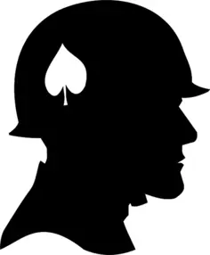 World War II soldier portrait vector clip art