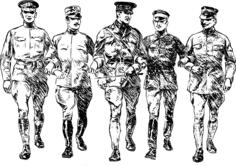 World War I soldiers vector clip art