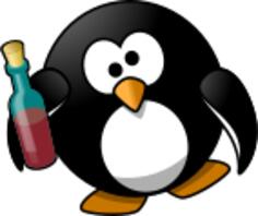 Drunk penguin vector image
