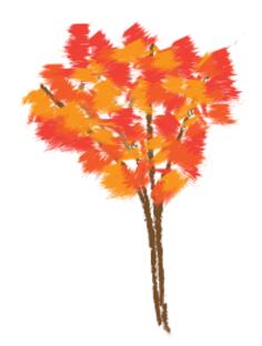Maple tree in autumn vector illustration