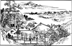 Japanese countryside vector image