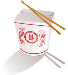 Chinese fast food with chopsticks vector image