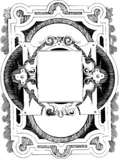Ornate lantern frame vector drawing