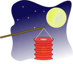 Chinese lantern on moonlight vector graphics