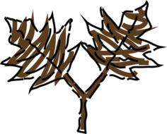 Brown leaves drawing vector clip art
