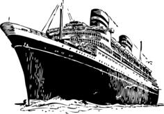 Classic ocean liner vector drawing