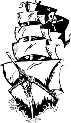 Pirate ship vector illustration