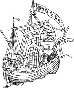 Historic ship from mid-15th century vector image