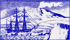 Old ship at the South Pole vector image