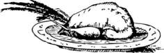 Roast pheasant vector drawing
