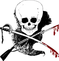 Vector illustration of scary ghost with skull head
