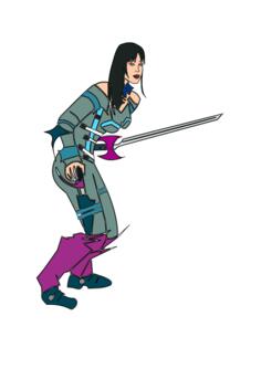 Cartoon vector image of fencer