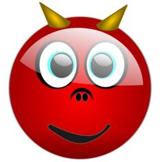 Devilish Halloween smiley vector graphics