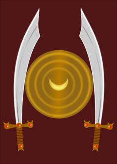 Sabres with moon vector image