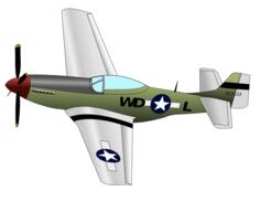 P51 Mustang fighter plane vector image