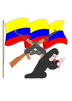 Colombian guerilla fighter vector image