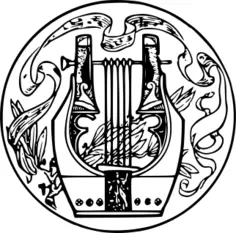 Black string instrument emblem vector graphics