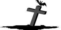 Grave with bat vector image