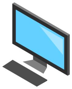 Desktop PC icon with monitor vector image