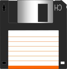 Vector clip art of 3.5 inch floppy disk with label
