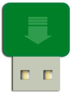 Green mini flash drive vector image