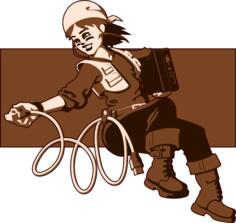 Online girl vector image