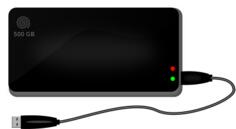 500 GB external drive vector image