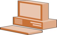 Brown computer configuration vector image