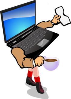 Walking laptop vector image
