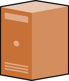 Brown computer box vector clip art