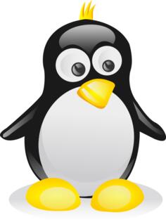 Color Linux mascot profile vector image