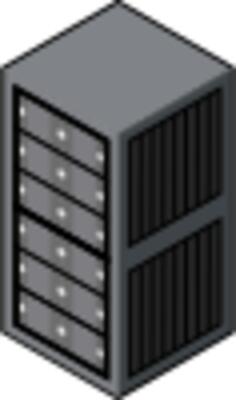 Isometric server cabinet vector graphics