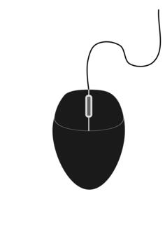 Vector clip art of black computer mouse 1