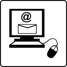Black and white vector icon for hotel with internet in rooms