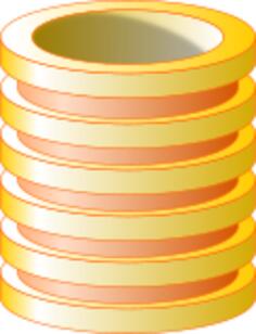 Yellow vector image of database
