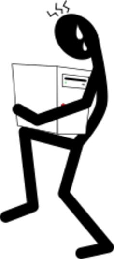 Line man carrying computer vector image