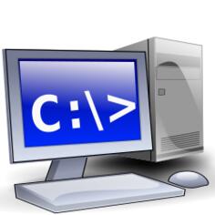 PC with C hard drive icon verctor drawing vector
