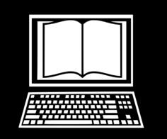 Book on monitor vector graphics