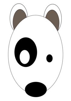 Bull terrier portrait vector drawing