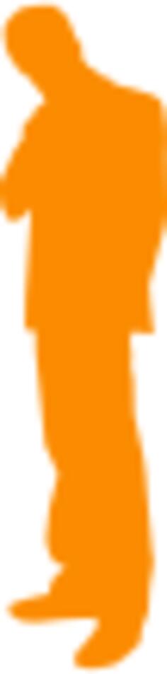 Vector silhouette clip art of thinking man