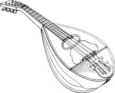 Bowlback mandolin vector line graphics